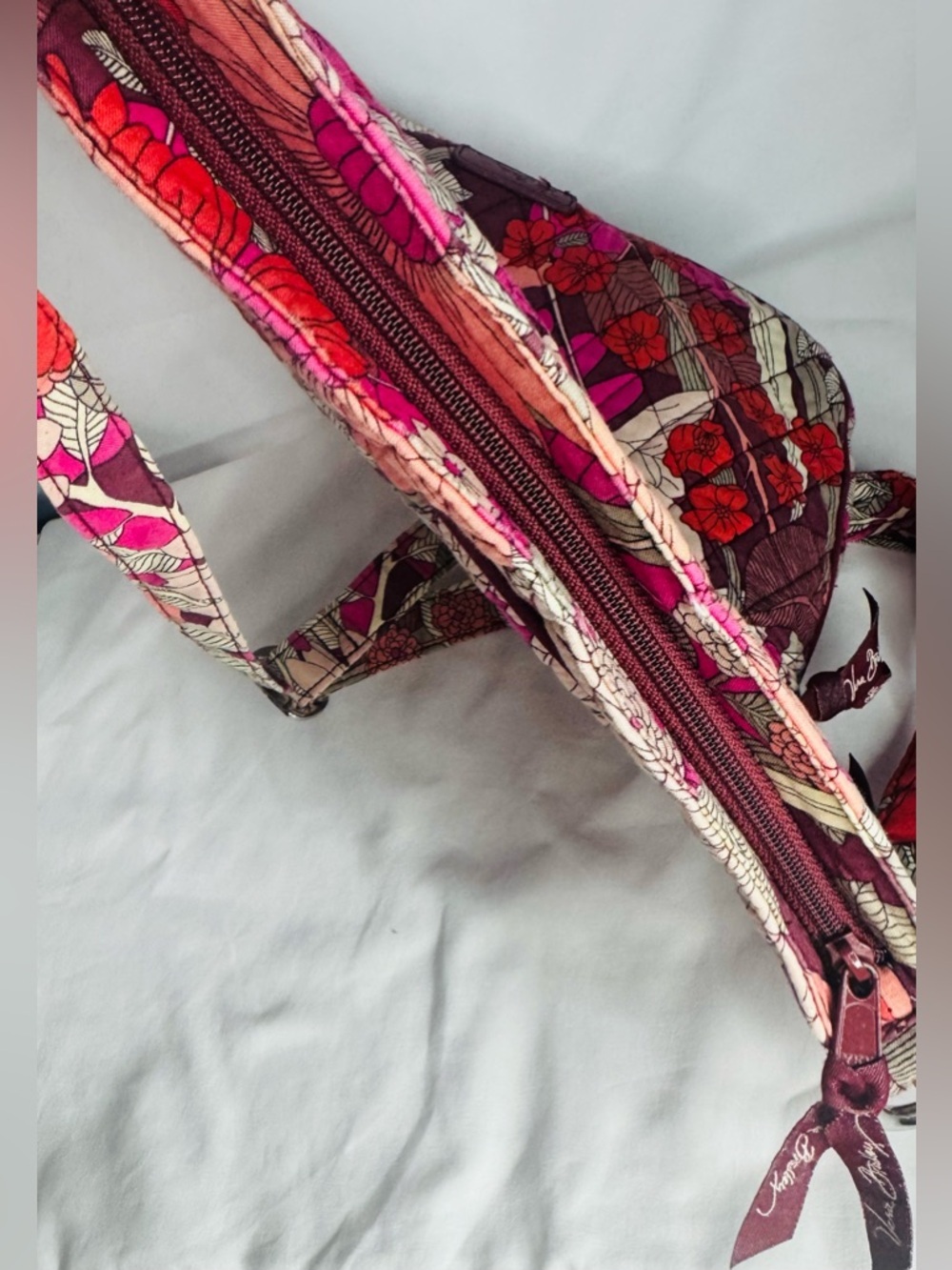 Vera Bradley Triple Zip Hipster Crossbody Bohemian Blooms Retired Floral - Picture 9 of 12